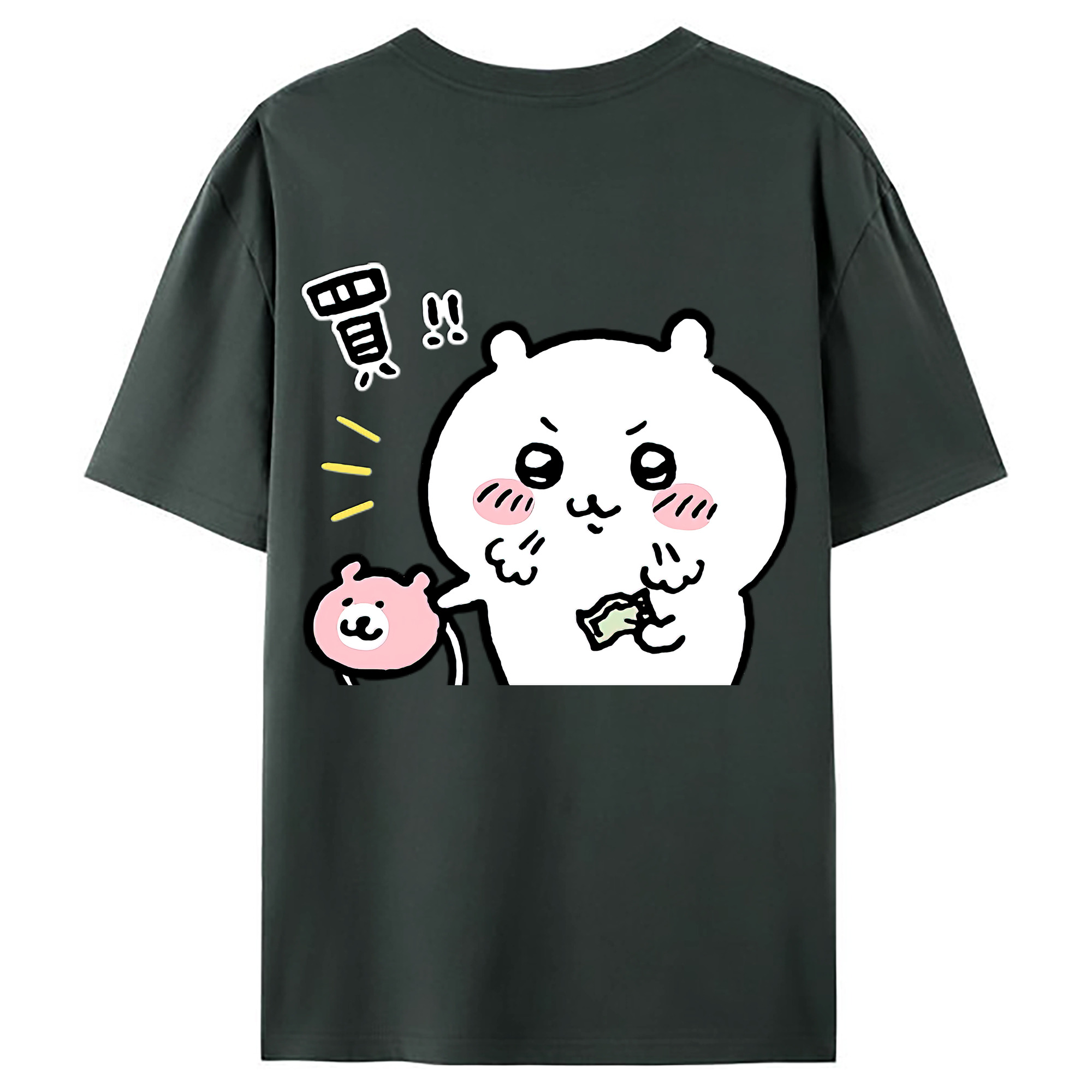 （画像用） ちいかわ ちいかわ Chii-kawa chiikawa 綿100％ メンズ半袖Tシャツ（バックプリント） 通気性
